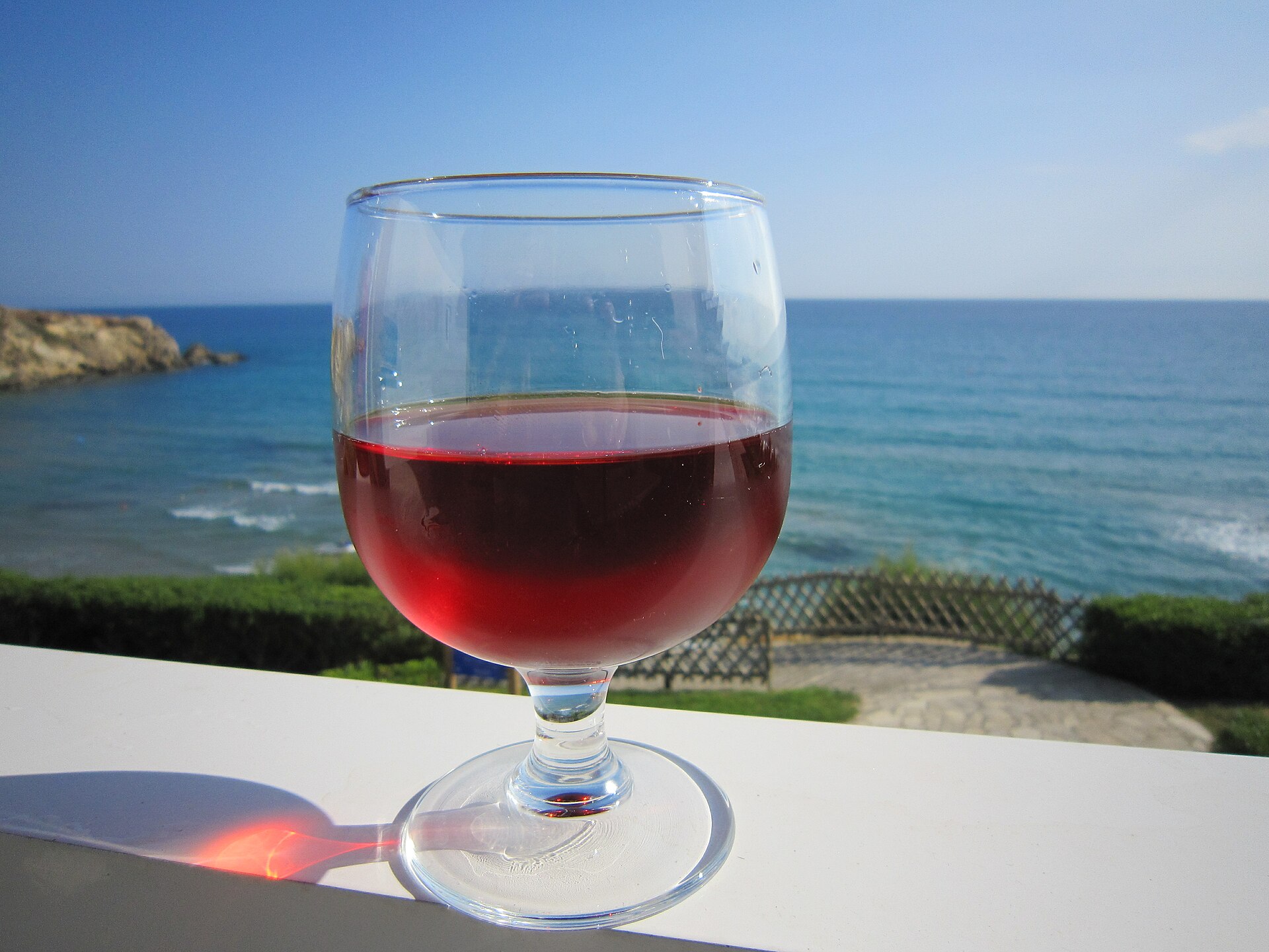 A glass of Cretan rosé wine