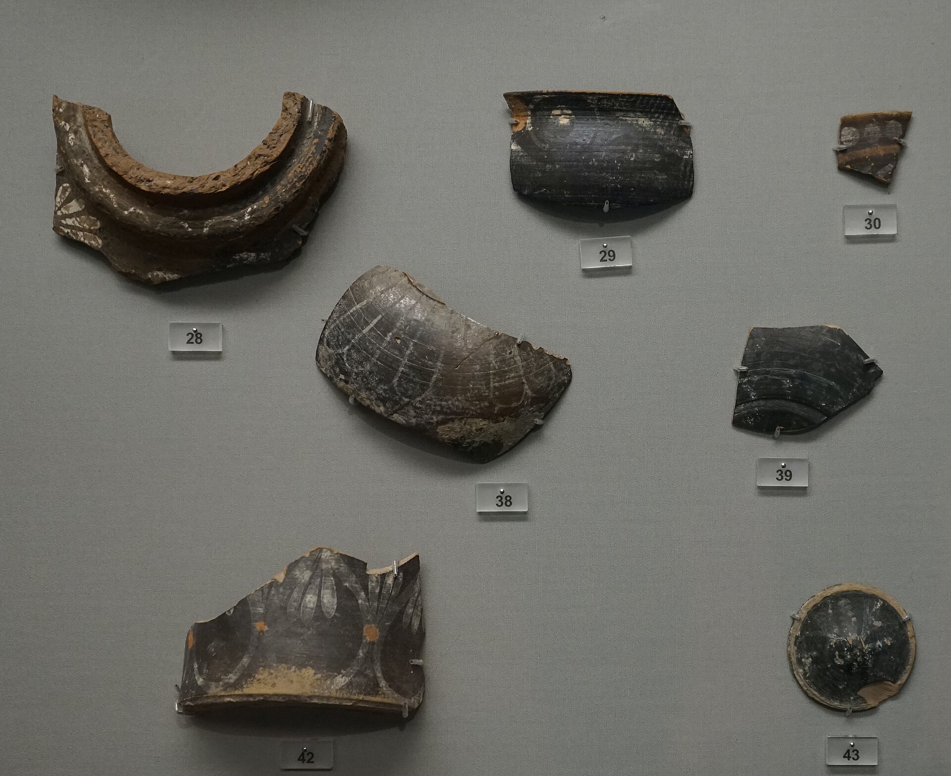 Fragments of Middle Minoan Kamares-style pottery
